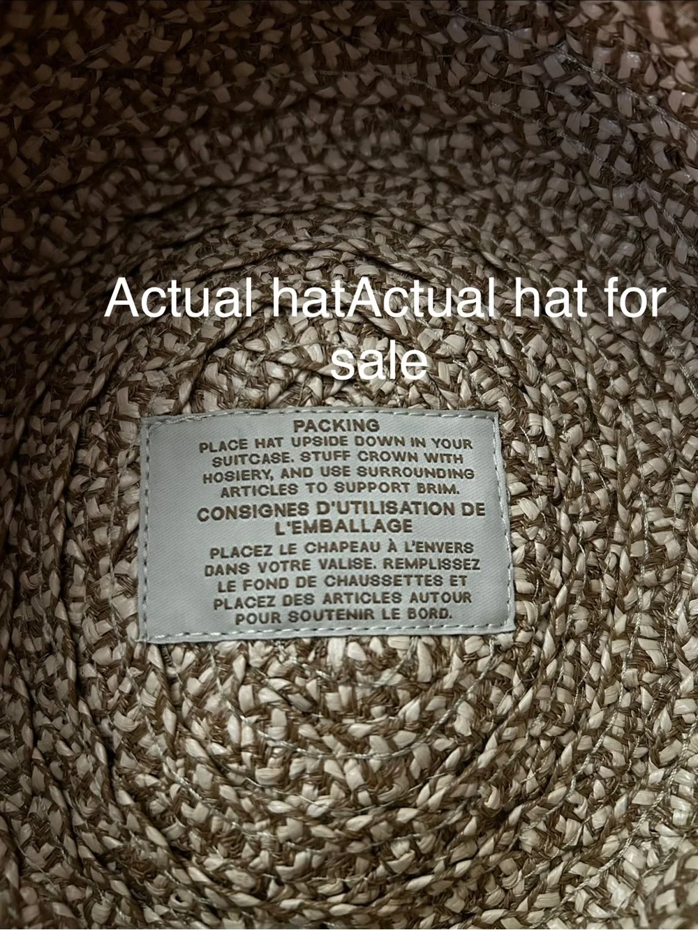 Aimee Straw Packable Hat NWOT only tried on once